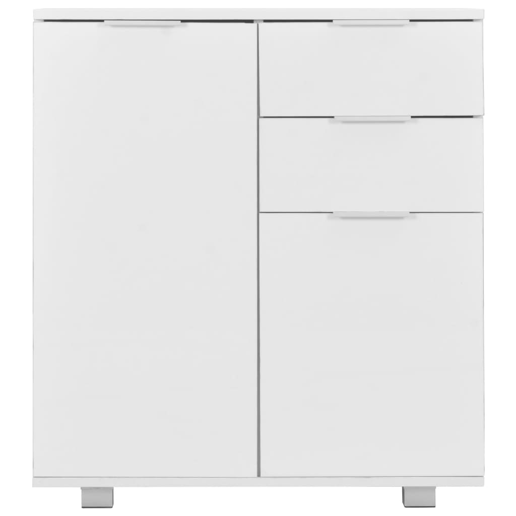 Sideboard High Gloss White 71 x 35 x 80 cm Engineered Wood