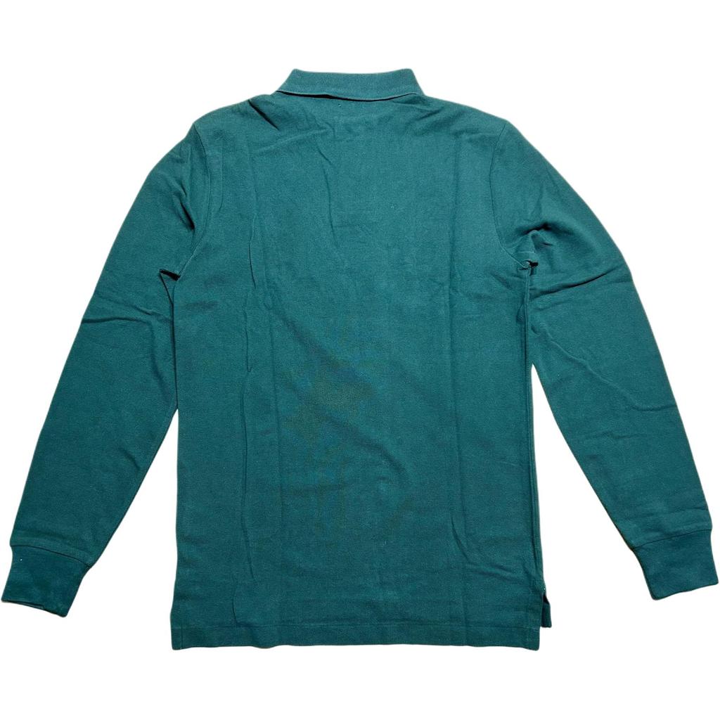 Polo Ralph Lauren Ss24 Значок Gold Label Вышитое лого Big Pony Рубашка поло с длинным рукавом Мужские топы Темно-зеленый 710779249-001