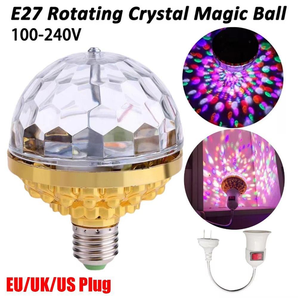 1Pcs E27 RGB Projection Lamp Crystal DJ Disco Ball Light Rotating Magical Ball Light  KTV Bar Stage