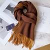 100 Wool Scarves Men's Winter Dark Blue Plaid Cashmere Scarf High-end Gift Boyfriend Dad Double-sided Shawl
