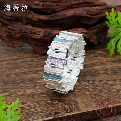 Новый эмалевый цвет полый геометрический эластичный браслет женская мода высокое чувство нерегулярная линия браслет