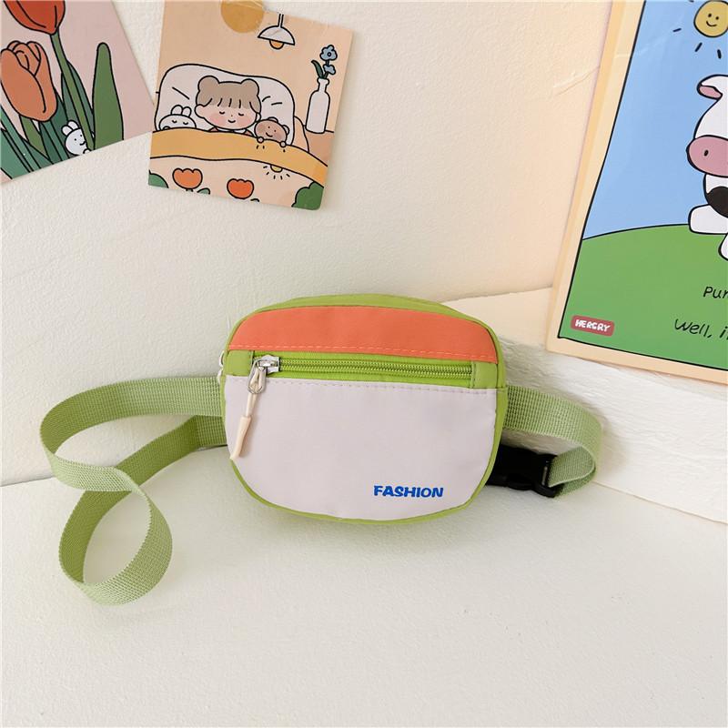 Modern Kids Casual Sling Bag Adorable Large Capacity Chest Bag In Green Pink Blue And Purple For Everyday Use