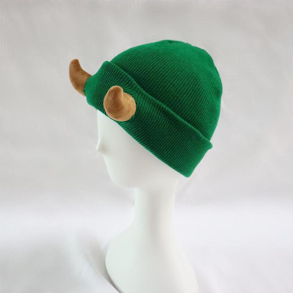 Fashion Knit Hat for Women Men Handwoven Beanie Cap Crochet Hat for Girl Boys Party Devil Horn Hat Novelty Accessories