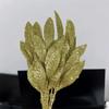 10 шт. Новые искусственные листья Искусственные листья Сделай сам 6-листные Поддельные листья растений Блестящий Декор для рождественской елки Новогодний подарок