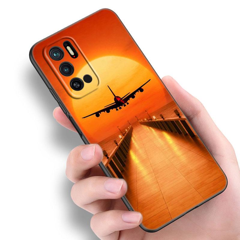 Дорожный чехол для телефона с самолетом для Xiaomi Redmi Note 7 8 9 10 Lite 11 11E 11T 12 Pro 11S 4G 10T 5G 8T 9S 10S мягкий черный чехол из ТПУ