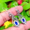 Natural Lapis Lazuli Gemstone 925 Sterling Silver Gift Earring 2.01" M6D56