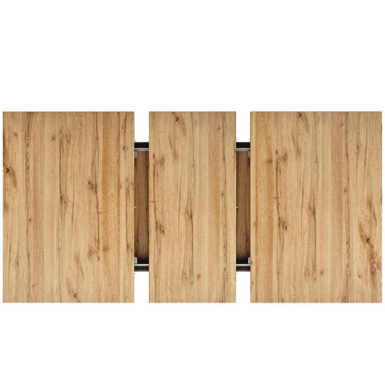 Rectangular Dining Table Telescopic Heavy Duty Kitchen 60Kg Max Bearing Minimalist Style Pull Out Extendable for Room Dinette