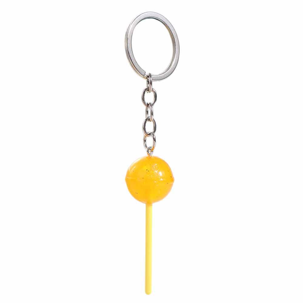 Creative 3D Food Lollipop Keychain Transparent Bag Ornaments Simulation Lollipop Mini Resin Candy Key Rings Handbag Pendants