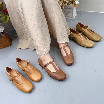 Модные корейские ретро-стили, полностью кожаные женские туфли на плоской подошве с пряжкой из коровьей кожи, весенние и летние мягкие сандалии, туфли Мэри Джейн