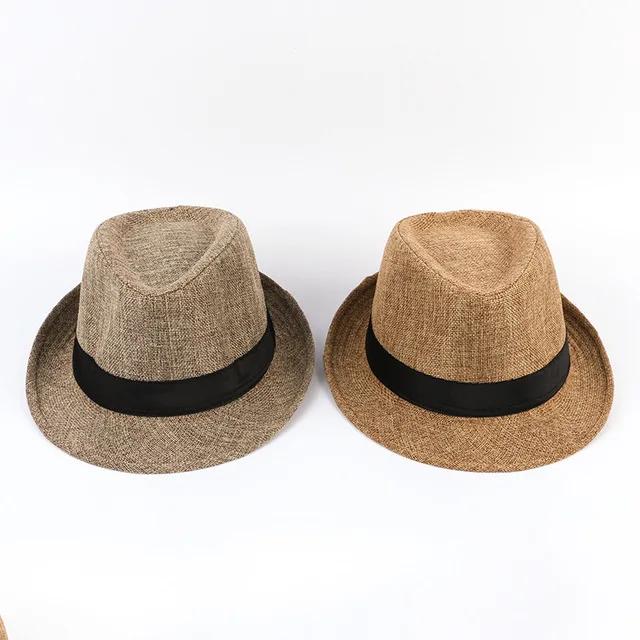Красивые мужские шляпы Jazz Cotton Linen Pure Hat Имитация льна Солнцезащитная шляпа Модные аксессуары