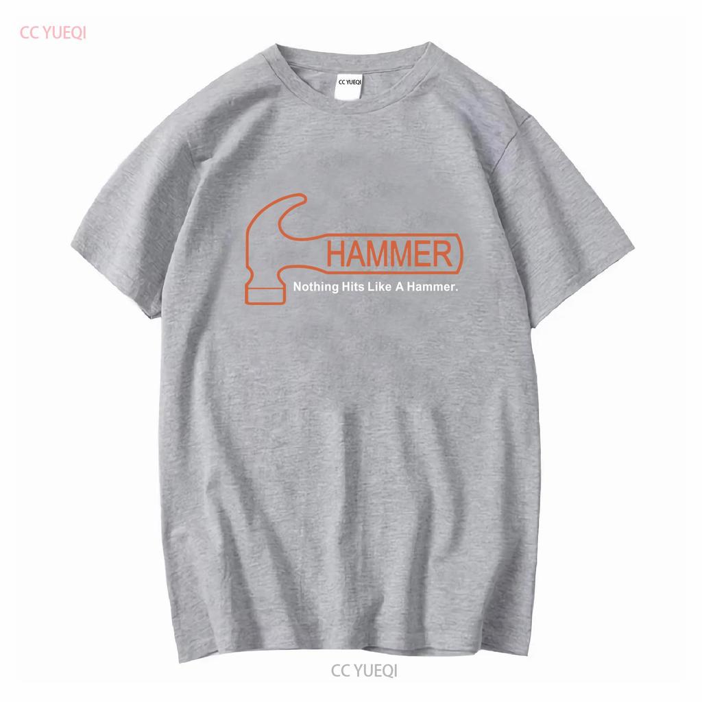 Логотип Hammer Bowling Мужская черная футболка Размер S 5XL с длинным или коротким рукавом винтажная стираная повседневная с графикой уличная мода Унисекс