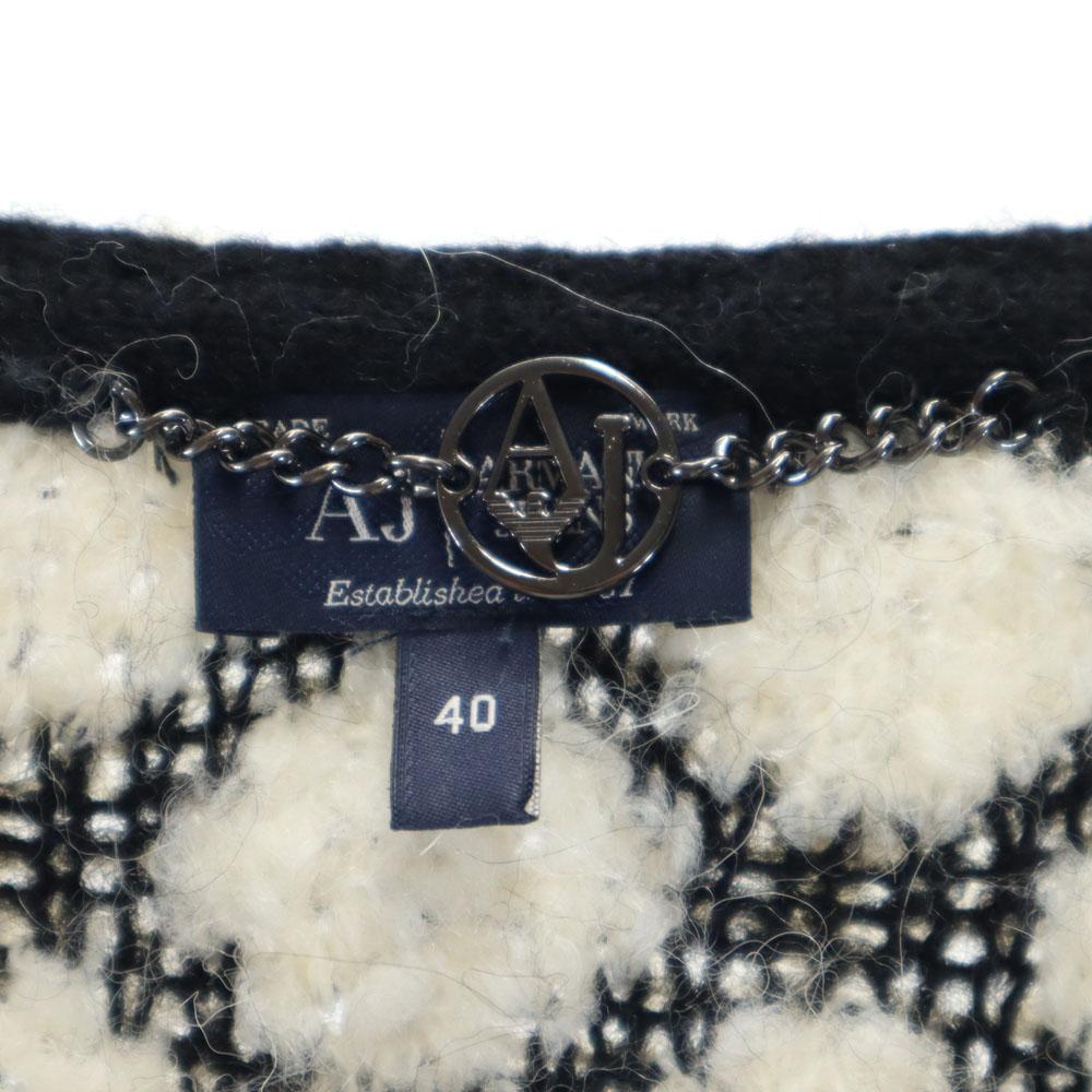 Armani Jeans Шерстяная смесь Пальто вязаное с длинным рукавом 40 Белая система Женское Б/У
