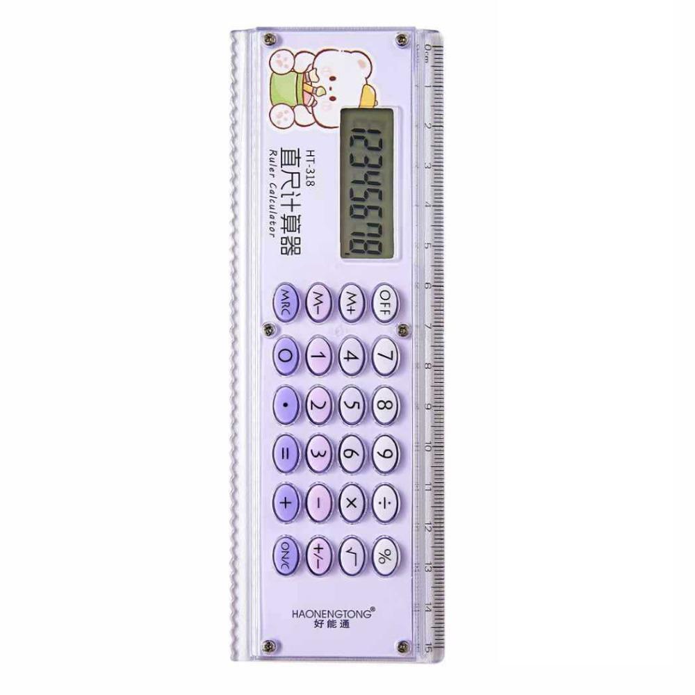 8-digit Ruler Calculator with Silicone Button Measuring Ruler New Straight Ruler Drawing Tool