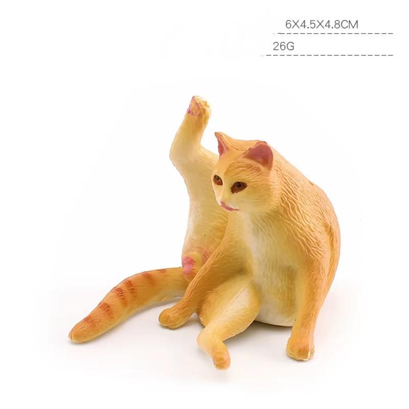 1pc Mini Realistic Cat Figurine Set Cute Orange Tabby British Shorthair Toy Kittens for Kids Decoration Resin Decorative Ornaments