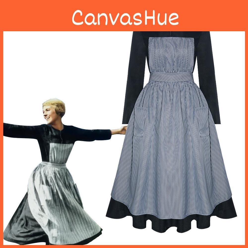 Мария Звуки музыки Косплей Костюм Хэллоуин Наряд для сценического выступления Доспехи Спандекс