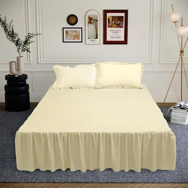 40 см большой юбка кровать юбка одинарная двойная машинная стирка одинарный кусок простыни на резинке корейский стиль простыни нескользящие покрывала