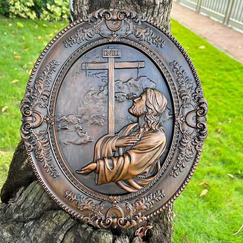 Деревянная табличка с молитвой «Иисус Горный сад», украшение для католического дома, христианское настенное искусство, религиозные деревянные иконы в подарок