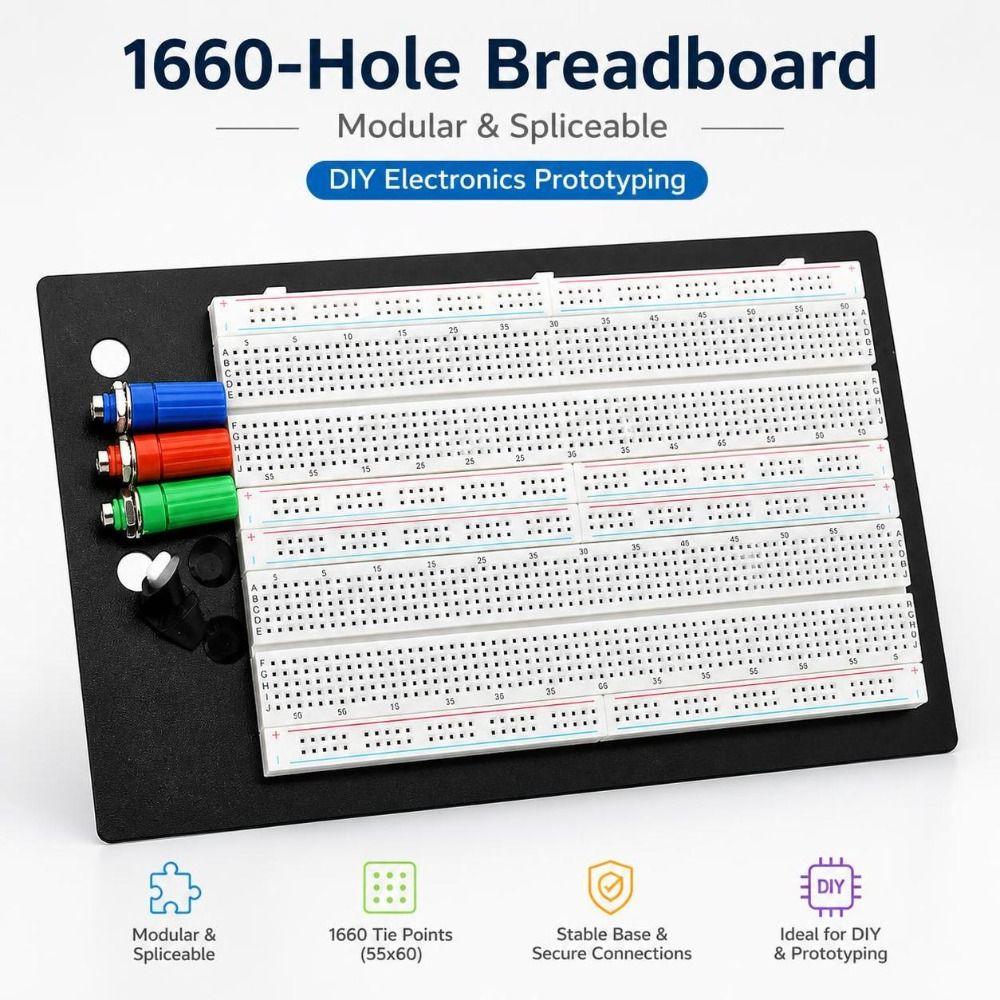 Reusable Sockets Solderless Breadboard 1660pts Electronic Circuit Board Circuit Testing
