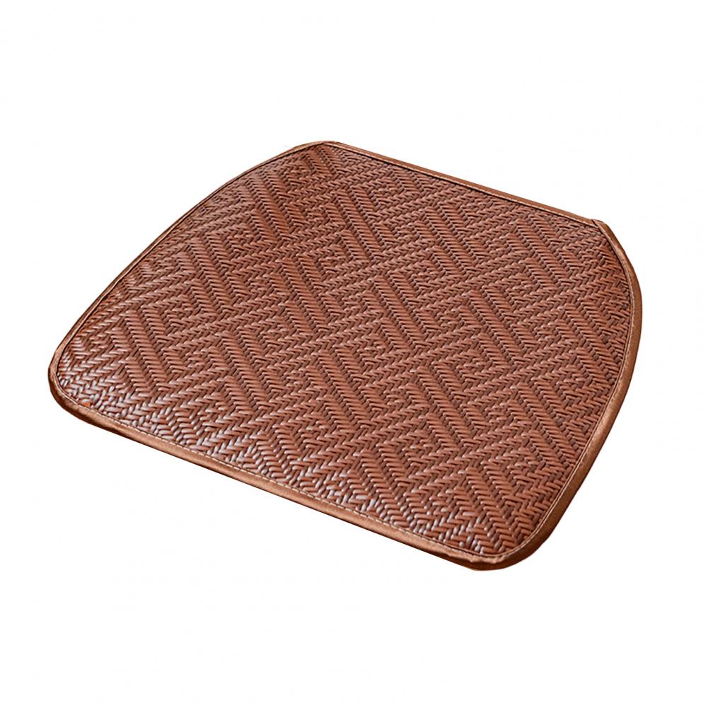 Handwoven Cooling Rattan Seat Pad Square Breathable Office Chair Cushion Non-slip Dining Mat With Ties