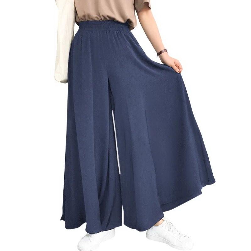 Women's Large Size Casual Loose Wide Leg Dance Pants Beach Skirt