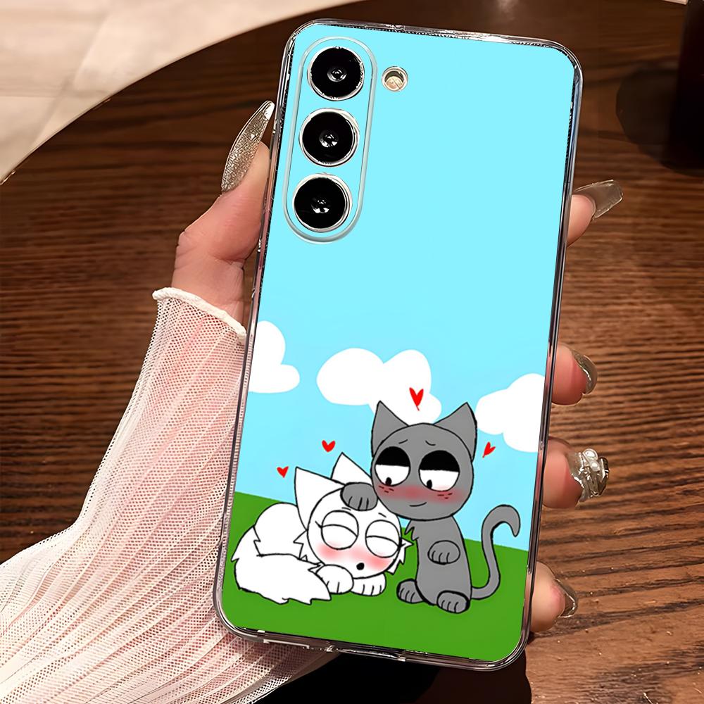 Мультяшный чехол для телефона S-Sprunkis для Samsung S25 S24 Ultra S23 Fe S22 S20 S21 Plus Fe Ultra 5G Прозрачный чехол
