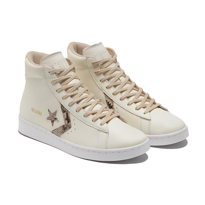 Converse Cons Профессиональная кожаная обмотка Нескользящие и износостойкие Высокие кеды Унисекс Молочно-белые