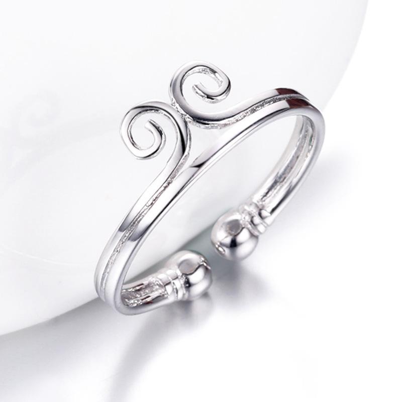 Темперамент Посеребренное кольцо Старая Обезьяна Тяжелое заклинание Натальная Обезьяна Год Женское кольцо Серебряное Открытое кольцо