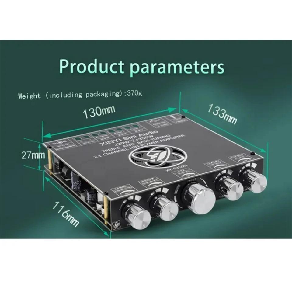 S350H TPA3251D2 Bluetooth 5.0 Усилитель 2.1 Канал Мощный Аудио Стерео Сабвуфер 220Втx2+350Вт ВЧ НЧ УС