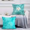 Blue Green Ocean Print Pattern Pillow Case Anti-dustmite Pillowcase Invisible Zipper Silky Short Plush Sofa Cushion Cover