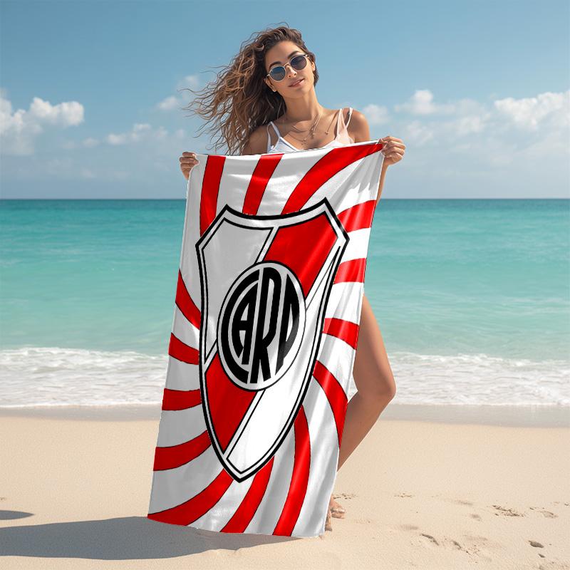 proof beach towel with Feyenoord Rotterdam logo pattern - soft,absorbent,quick-drying,machine washable - perfect for swimming,camping,bathing