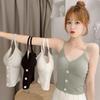 Женский вязаный топ на бретелях, жилет, женский вязаный укороченный топ на груди, нижнее белье из чистого хлопка, кофточки