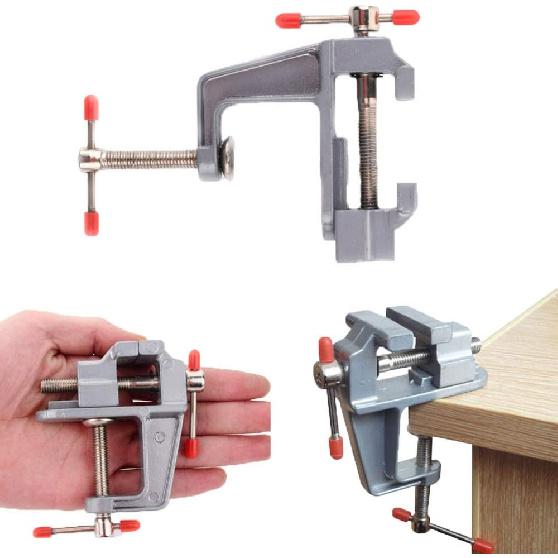 Mini Table Vise, Clamp Small Bench Vice New Upgraded 3.5" Miniature Jewelers Hobby Clamp On Table Bench Vise Tool for