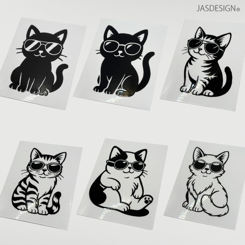 JASDESIGN Наклейка Кот Автомобиль Автомобильная наклейка Кот Черный кот Солнечные очки