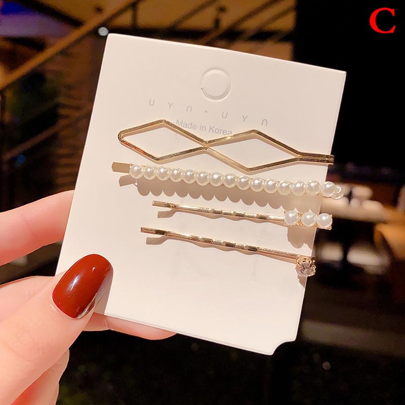3/4/5 Pcs Hair Clips Big Pearl Hairpins Barrette Clips Hairgrip Girl