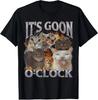 Время кошачьих мемов 'Gooning O'clock' Забавная футболка с графическим принтом, Хлопковая футболка с графикой для взрослых, Подарочная футболка