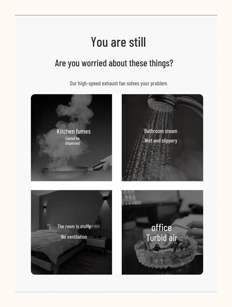 Потолочный бесшумный вентиляционный вентилятор для кухни и ванной комнаты