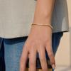 Uworld Stainless Steel Delicate Bling Geometry Zirconia Shiny Bracelets For Women 18K PVD Gold Plated Layering Bracelet Gifts