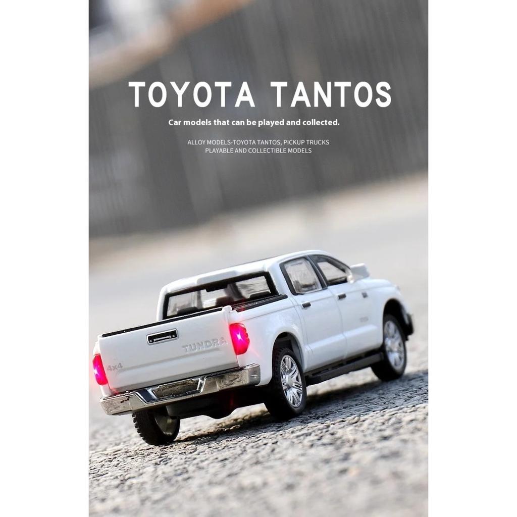 1/32 Пикап Toyota Tundra для бездорожья, литой из сплава, модель автомобиля, звук и свет, коллекционные предметы, детские игрушки, подарок на день рождения для мальчиков