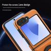 Кожаный чехол Samsung Z Flip7 с вращением на 360° - Ударопрочный, Магнитный, Складная подставка