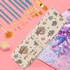 Floral Print Canvas Roll Up Pencil Bag Wrap Curtain Pen Case Large Capacity Storage Pouch