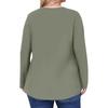 Women's Plus Size Fashion Solid Colour Casual Pleated Round Neck Long Sleeve Top
