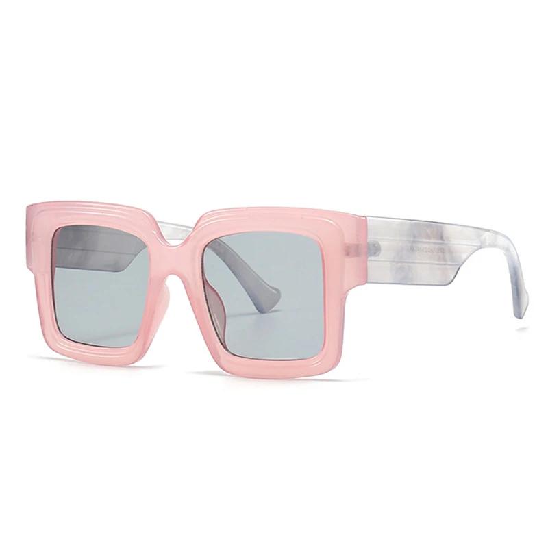 SHAUNA Fashion Oversized Square Candy Color Women Sunglasses Retro Clear Light Gray Eyewear Men Green Pink Wide Legs Sun Glasses