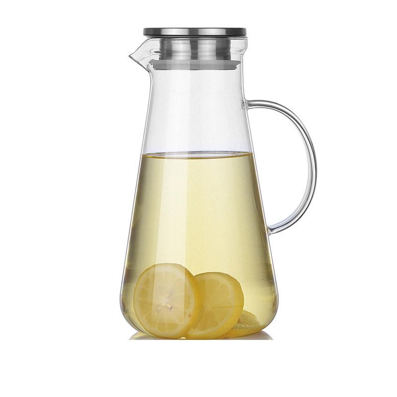 1pcs Glasses Cold Water Bottle Kitchen Kettle Jars Heat Resistant Glass Water Pitcher Coffee Tea Pot Transparent Decanter Jug