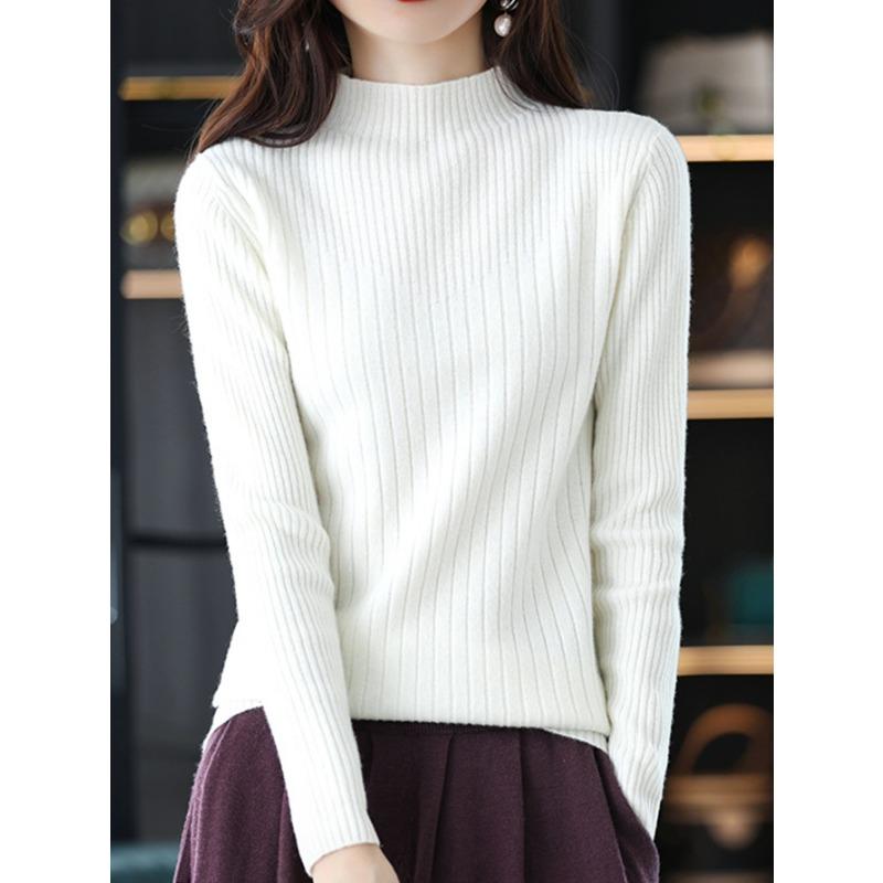 Осенне-зимний женский свитер, трикотажный модный верх, трикотажная рубашка с длинными рукавами