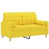 Canapé 2 places - Maison Exclusive - Tissu polyester - Cadre métal robuste - Jaune clair