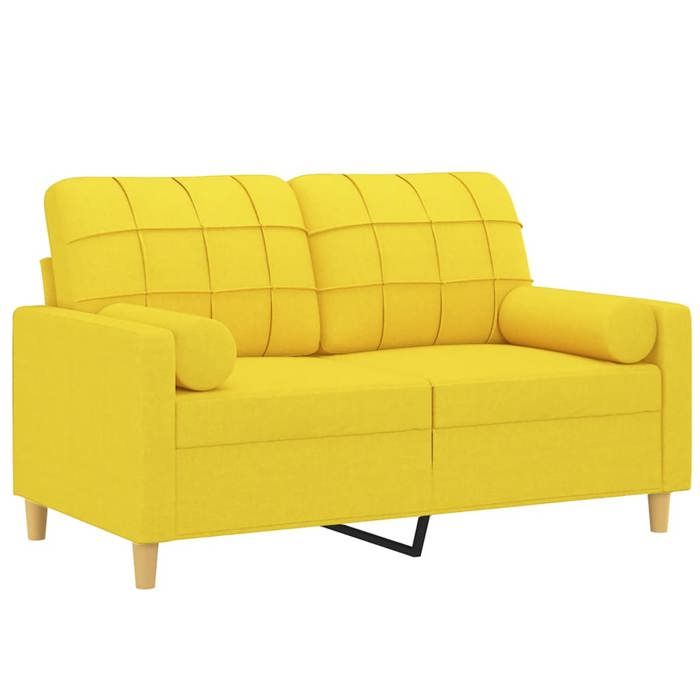 Canapé 2 places - Maison Exclusive - Tissu polyester - Cadre métal robuste - Jaune clair