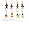 8Pcs Halloween Ornaments Gnome Pumpkin Ghost Black Cat Haunted House Halloween Hanging Pendant Holiday Party Decor