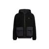 Solid Color Logo Fleece Long-Sleeve Jacket Men Jacket Black HR4440