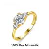 14K Yellow Gold Moissanite Ring 1 Carat 6.5MM Women 925 Sterling Silver High Jewelry Christmas Gift Luxury Ring