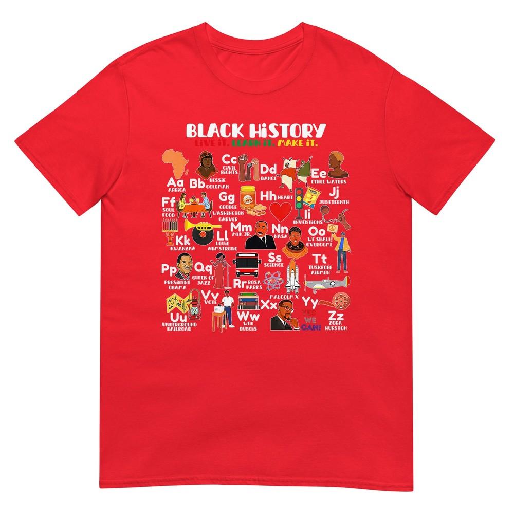 Abcs Of Black History Month Pride Live It Learn It Teacher TShirt
